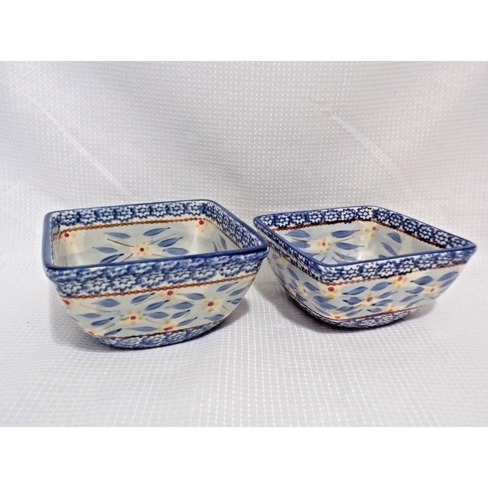 Temp-Tations by tara Old World Blue Square Baking or Serving Bowls  Square PPP